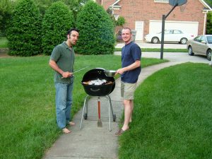 Matt & I recreating our famous BBQ pose of 1997.