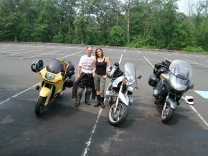 Mark, Terri, and I en route to Vermont for the BMW-MOA International Rally.